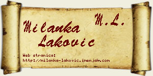 Milanka Laković vizit kartica